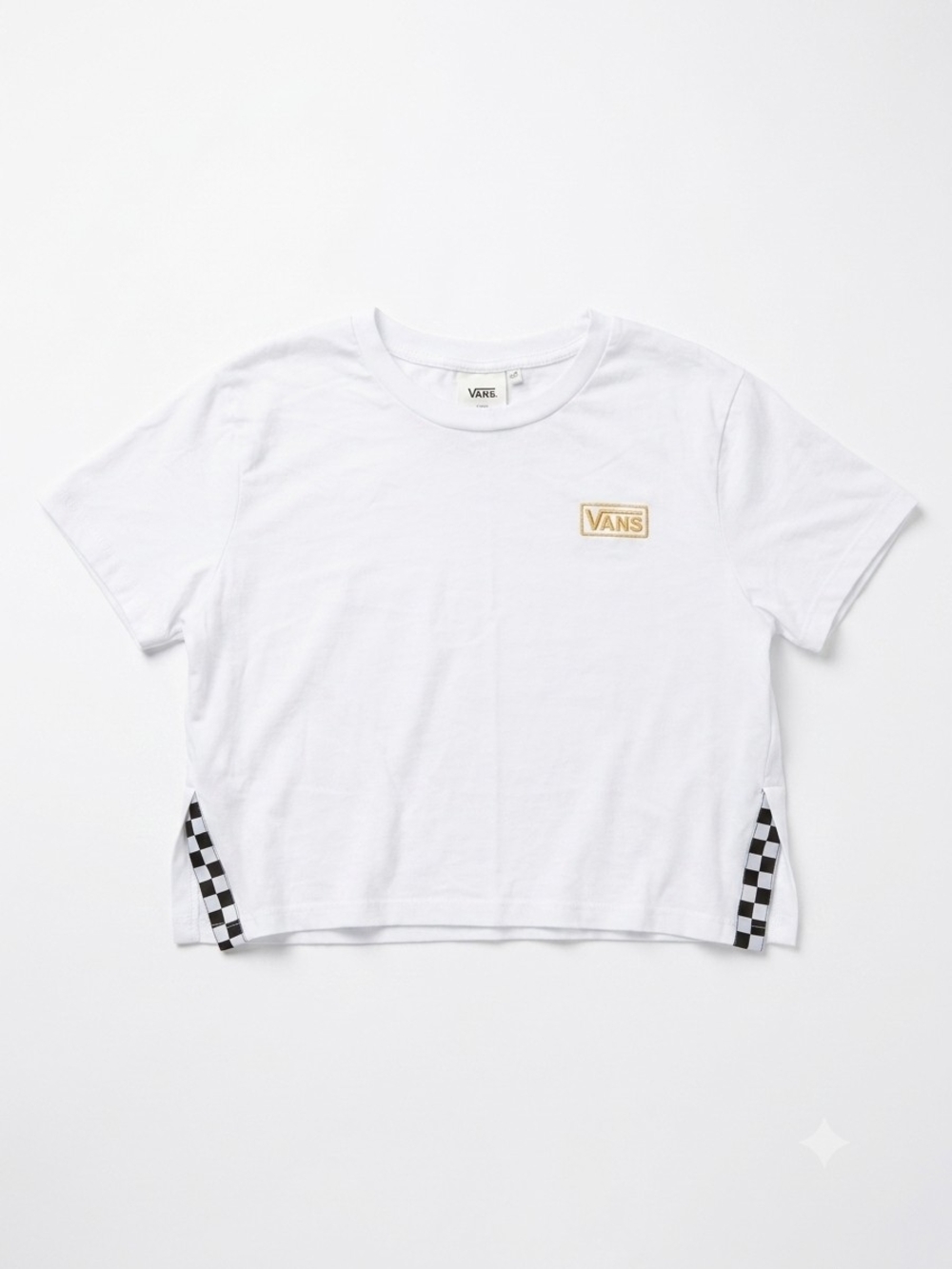 Vans White Tee with Checker Side Panels
